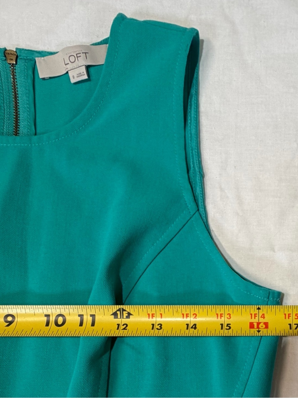 LOFT Teal Sleeveless Peplum Sheath Dress - Picture 5 of 8